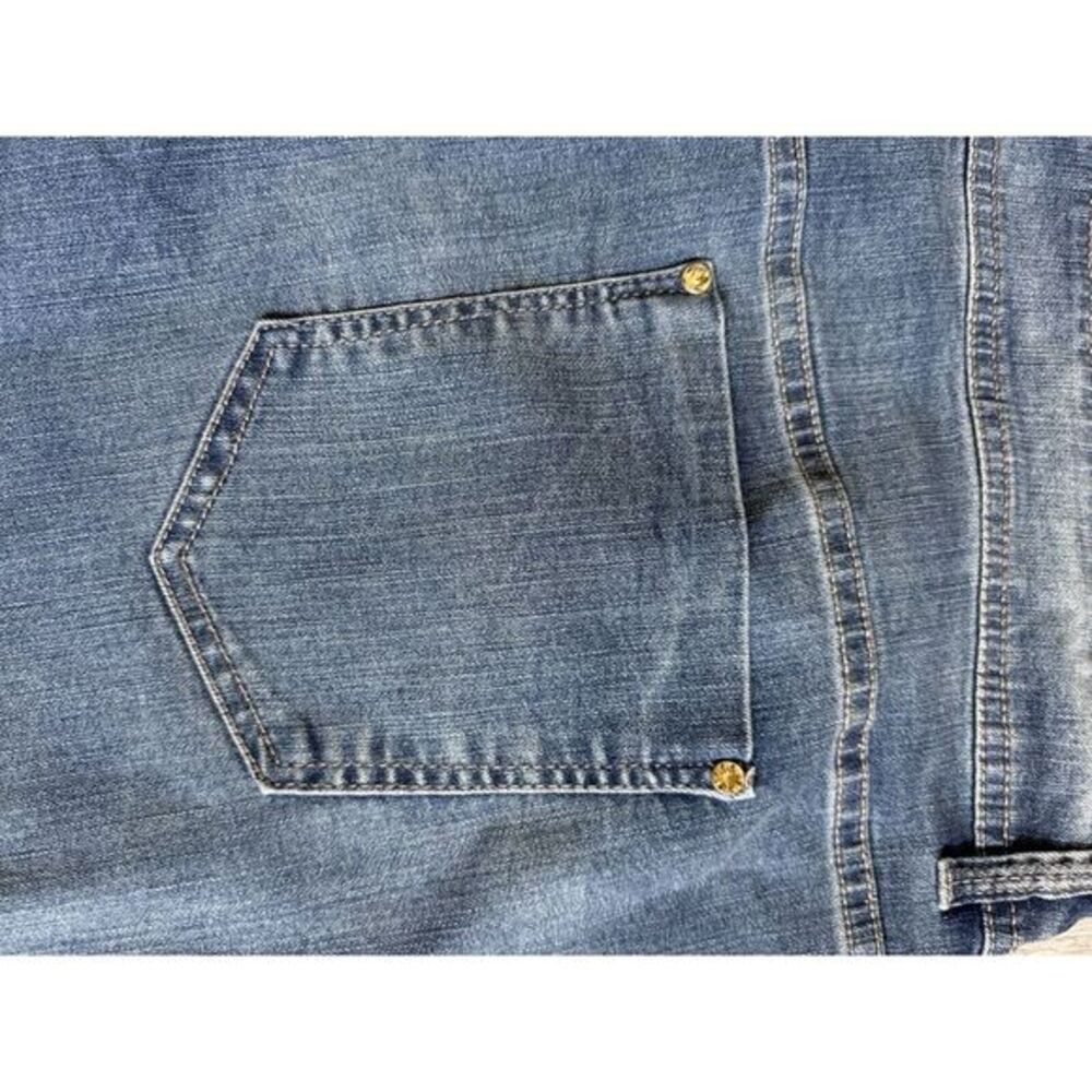 Chico's Platinum Jeans Size 35 Short‎ Denim Stretch GOLD sequins - Picture 6 of 11